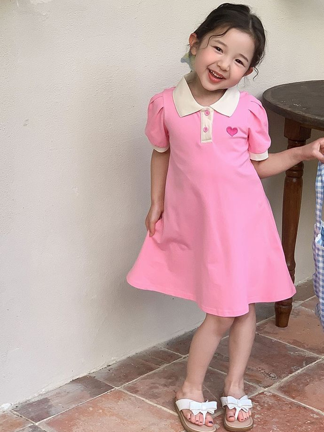 

LULU & SKY Flutter Sleeve A-Line Dress, Pink