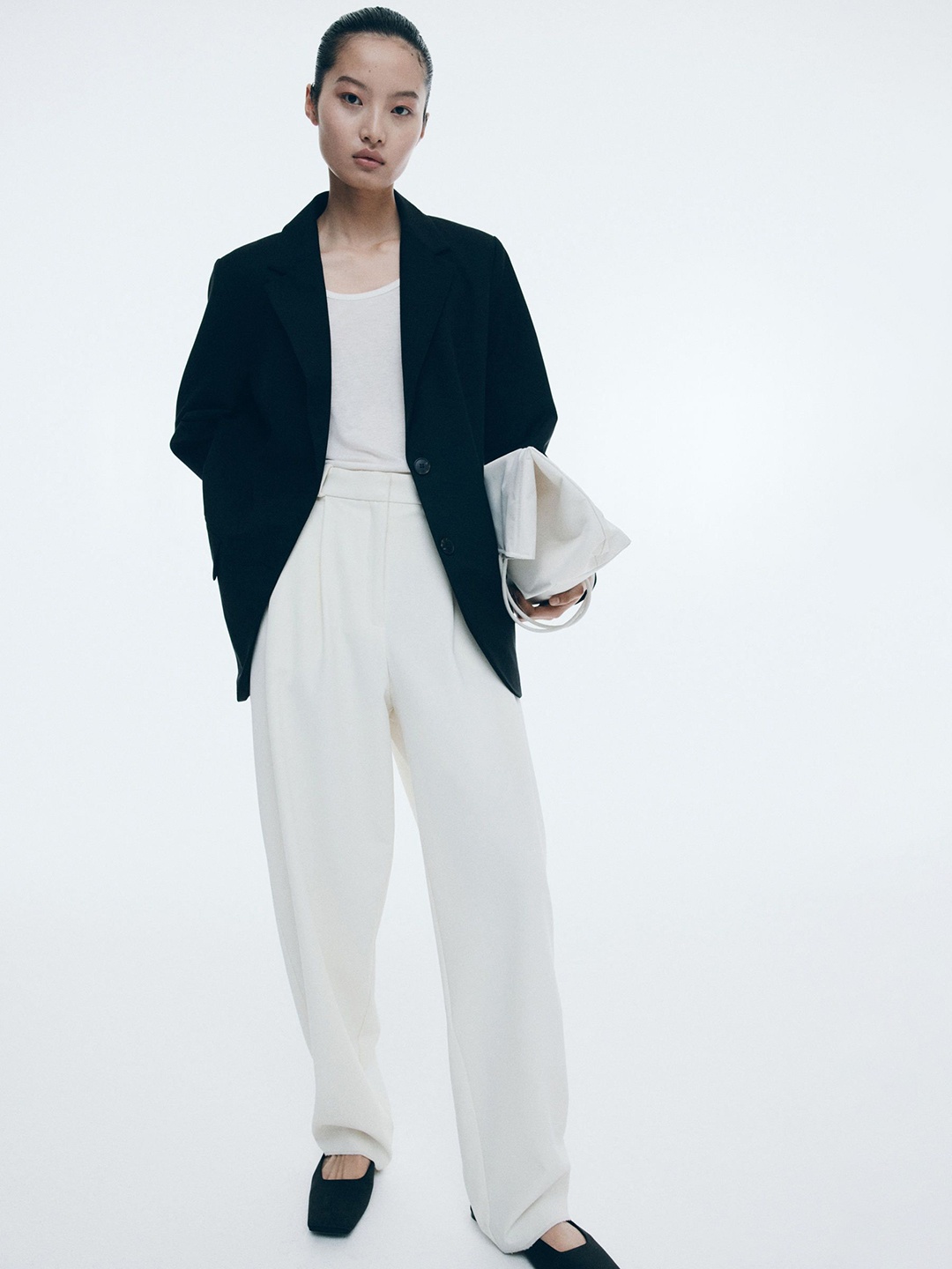 

H&M Single-Breasted Blazer, Black