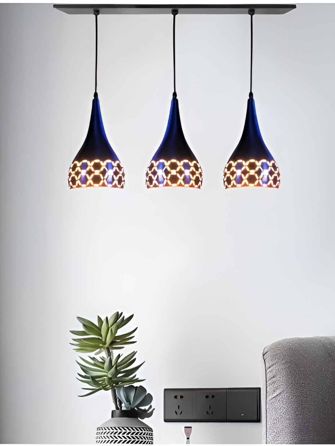 

GAUVIK Blue Printed Aluminium Ceiling Lamp