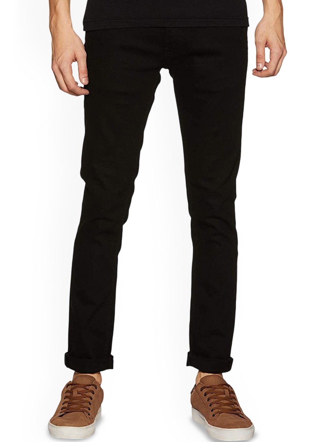 

COMFITS Men Classic Low Distress Jeans, Black