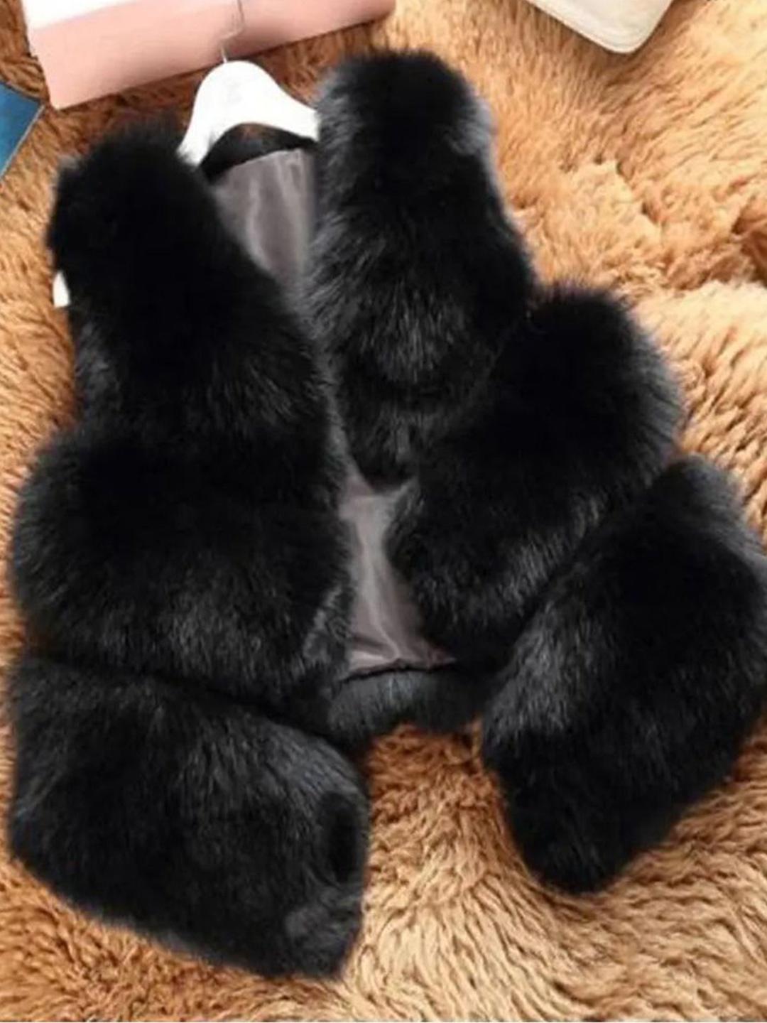 

PANKH Women Woollen with Fuzzy Detail, Black