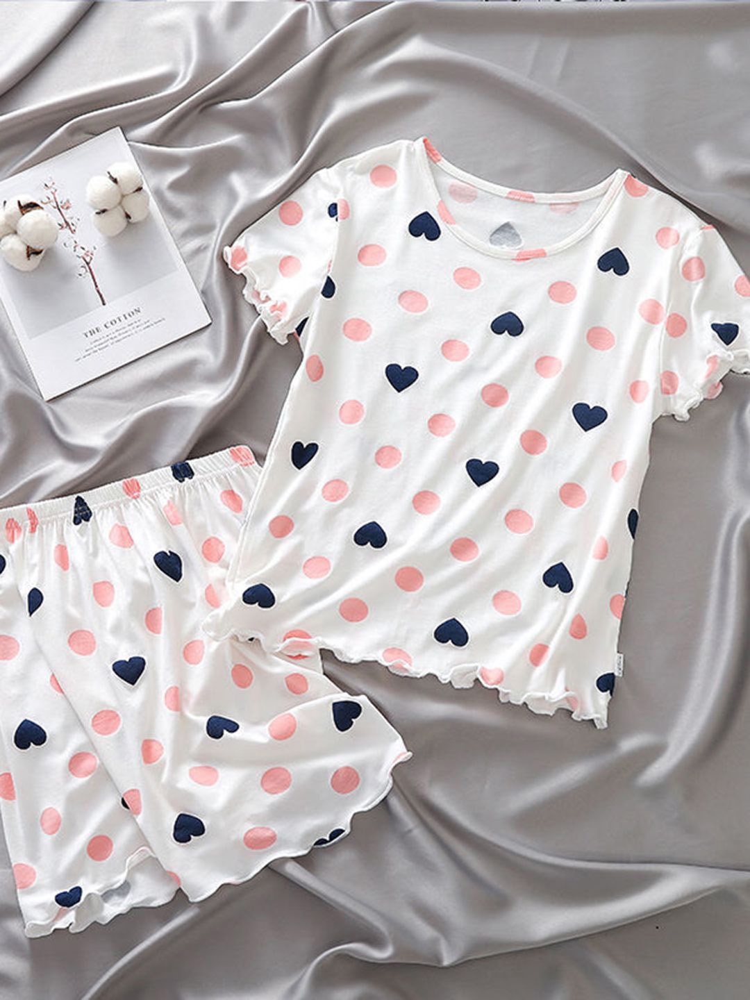 

YK Girls Printed T-Shirt & Shorts Clothing Set, White