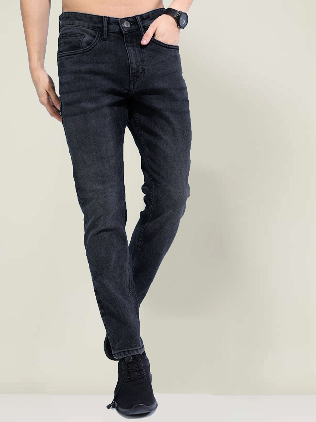

fineblu Men Slim Fit Stretchable Jeans, Grey
