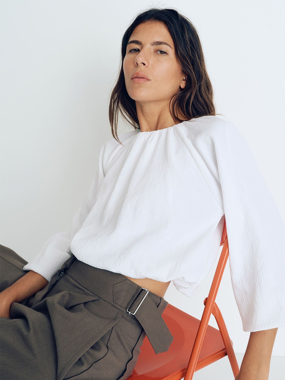 

H&M Balloon-Sleeved Top, White