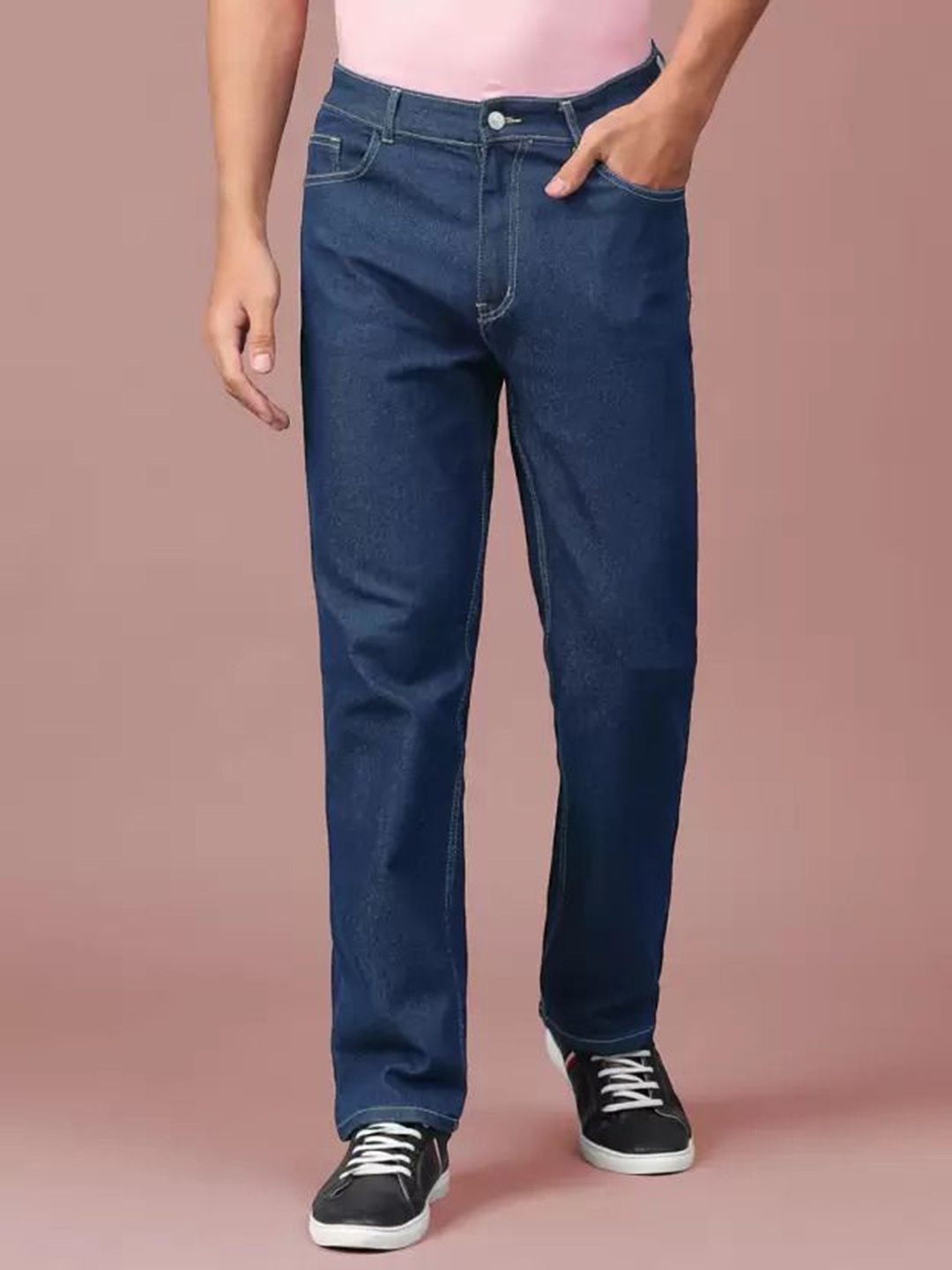 

COMFITS Men Classic Low Distress Stretchable Jeans, Blue
