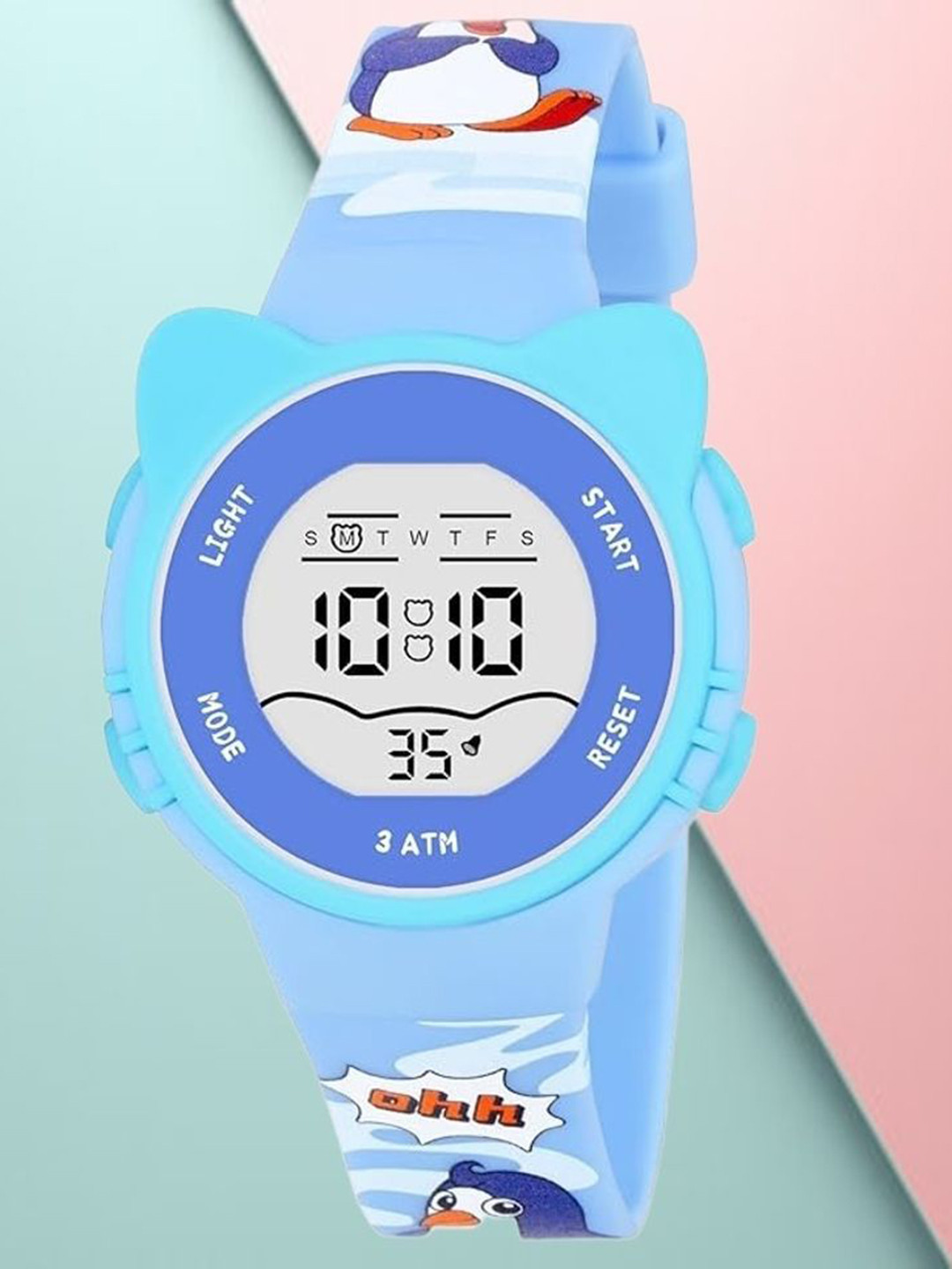 

Otage Unisex Kids Dial & Textured Straps Digital Watch 2206LK CAT LightBlue3, Blue