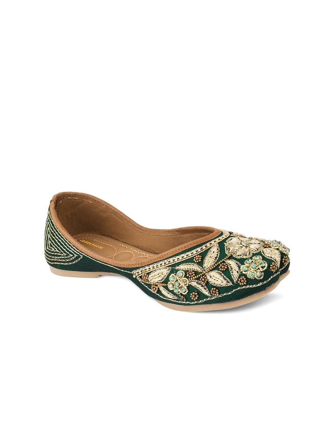 

Anouk Women Embellished Ethnic Mojaris Flats, Green