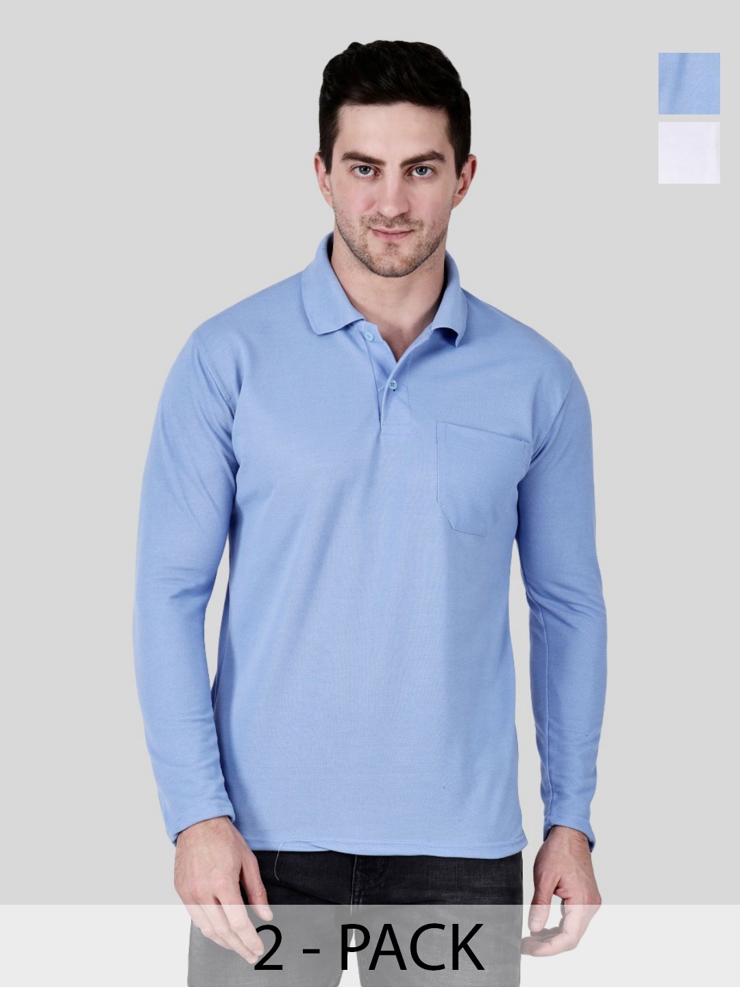 

SAIKSA FASHION Men 2 Polo Collar Pockets T-shirt, Multi