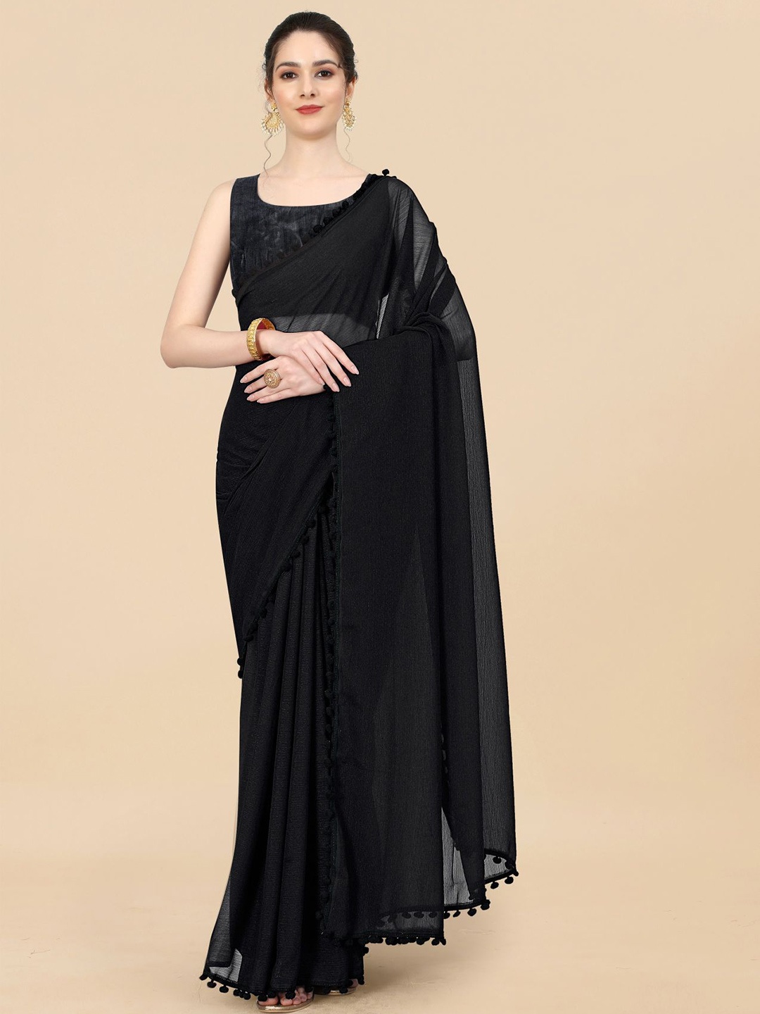 

Moda Rapido Poly Georgette Kota Saree, Black