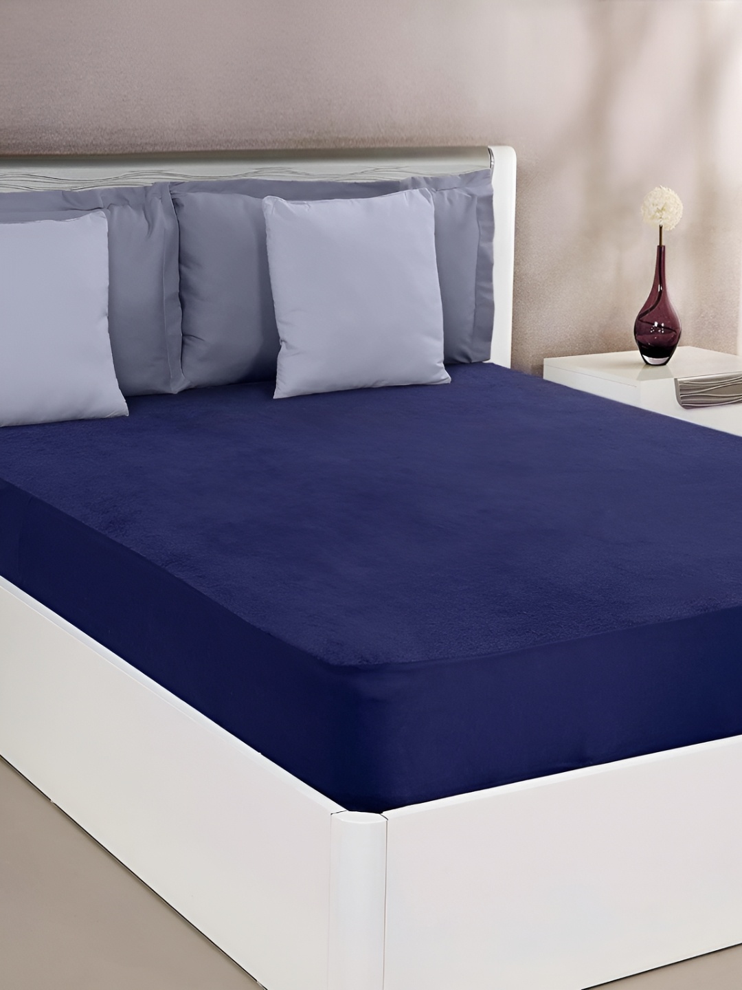 

BLUEDOT Navy Blue Terry Water Resistant Mattress Protector