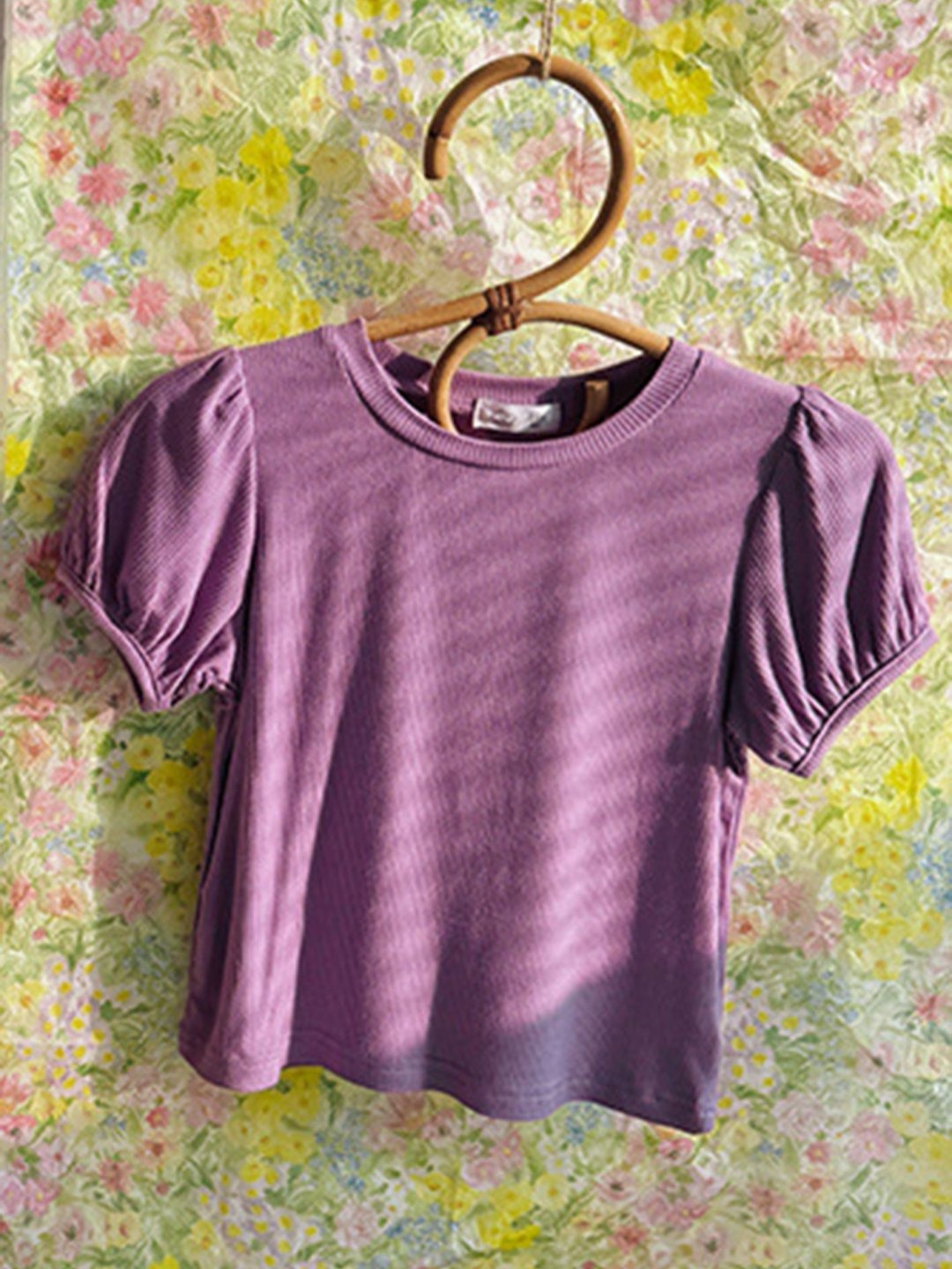 

LULU & SKY Girls Printed Hooded Extended Sleeves Applique T-shirt, Purple