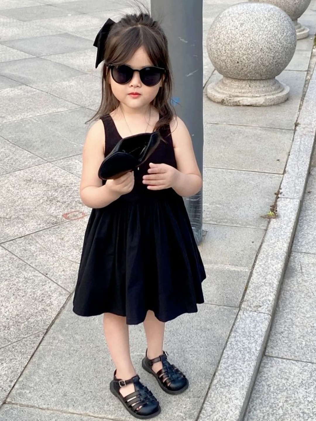 

LULU & SKY Fit & Flare Dress, Black