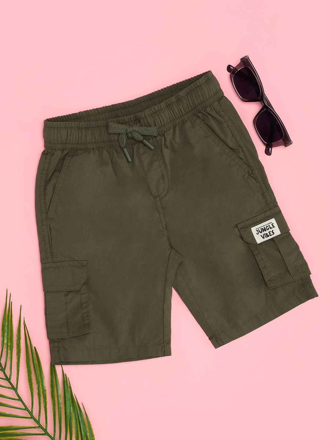 

Pantaloons Junior Boys Cargo Shorts, Olive