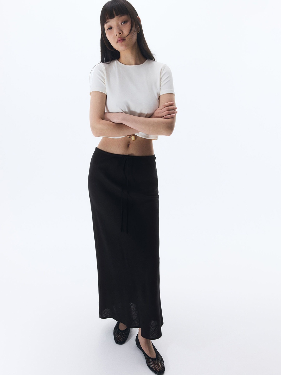 

H&M Maxi Skirt, Black