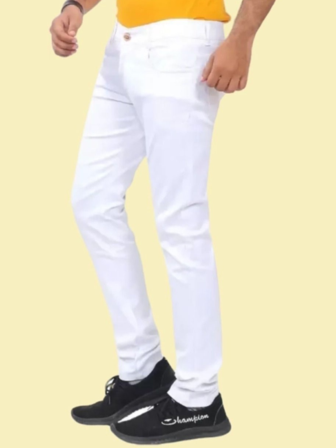 

COMFITS Men Classic Highly Distressed Stretchable Jeans, White