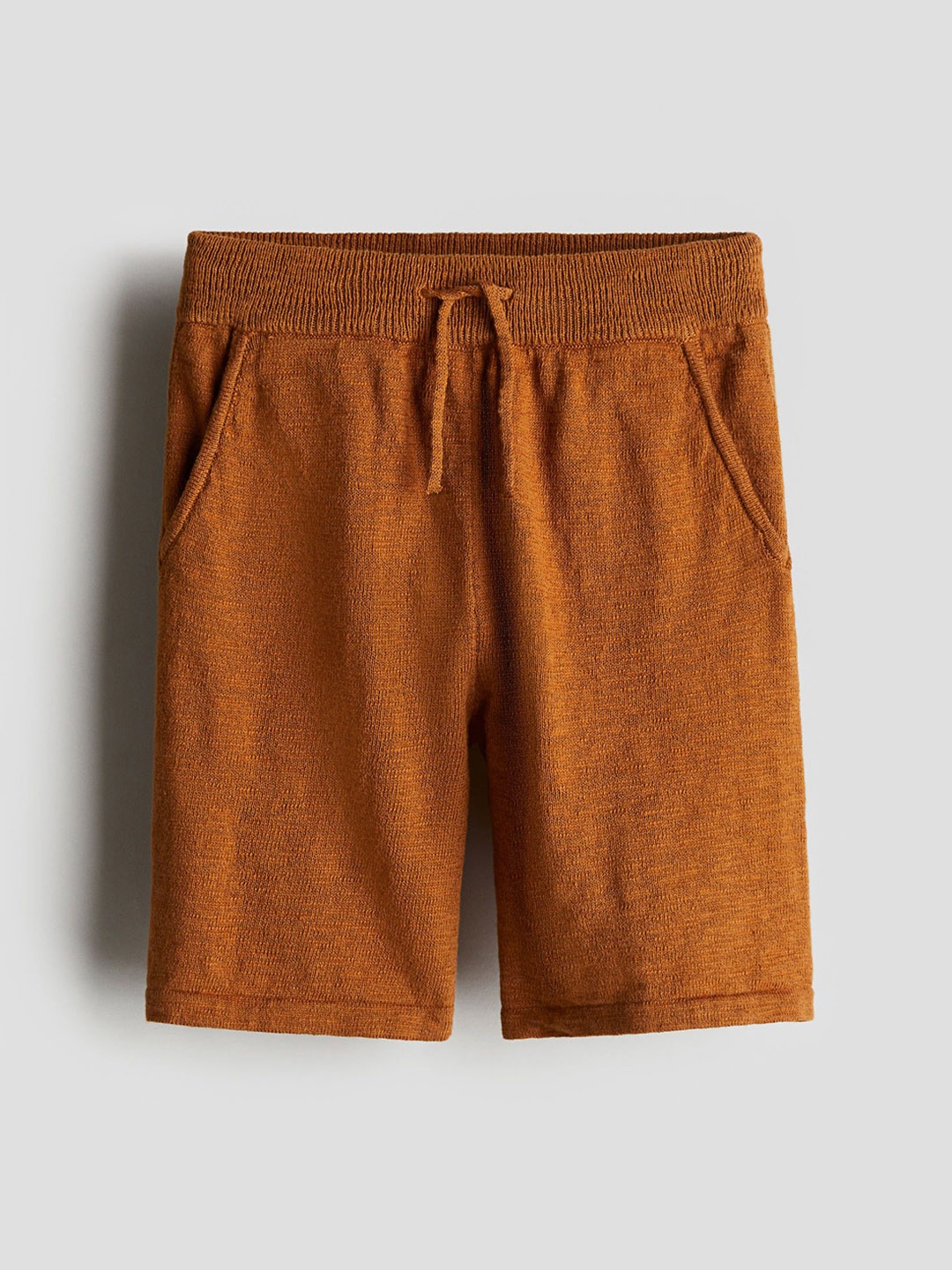 

H&M Fine-Knit Cotton Shorts, Brown