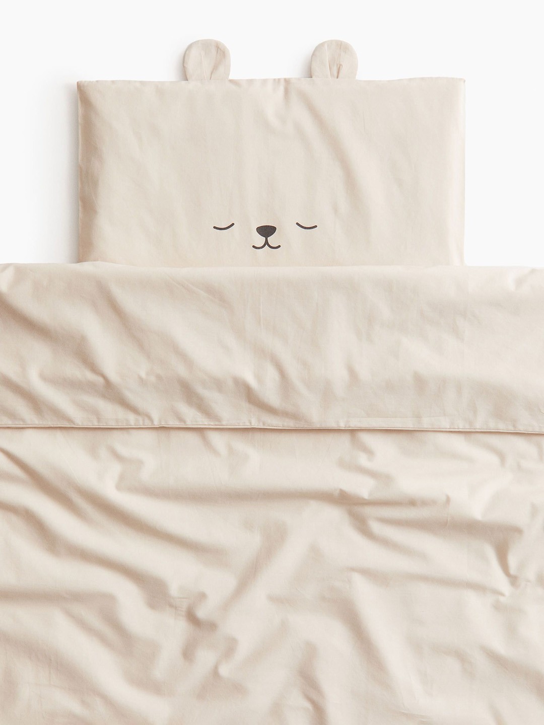 

H&M Cotton Single Duvet Cover Set, Beige