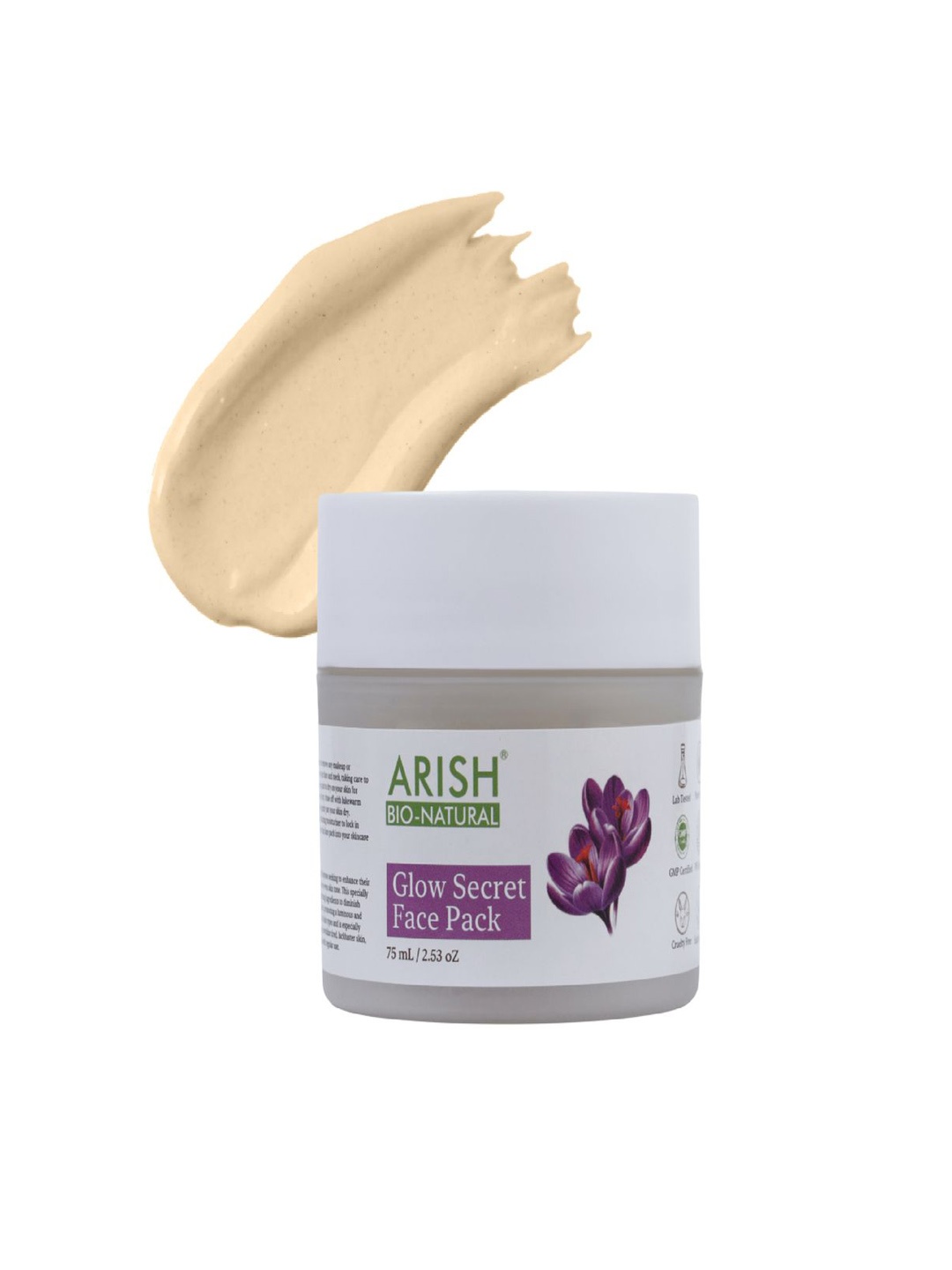 

ARISH BIO-NATURAL Glow Secret Face Pack With Saffron For Anti-Ageing - 75 ml, Peach