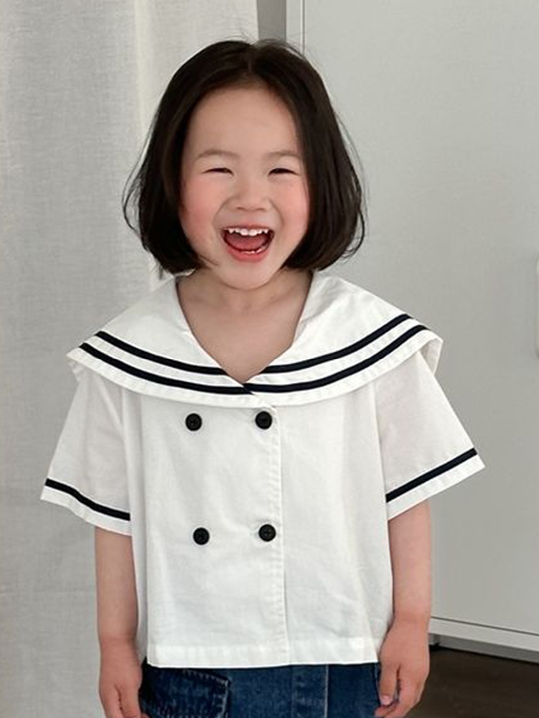 

LULU & SKY Girls Boxy Opaque Casual Shirt, White