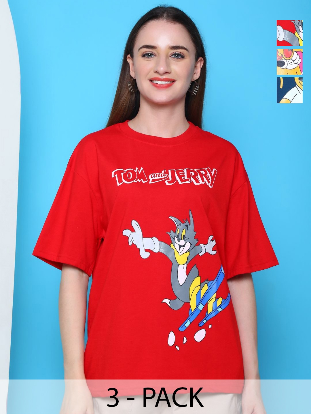 

Dreambe Women 3 Wonder Woman Printed Applique T-shirt, Multi