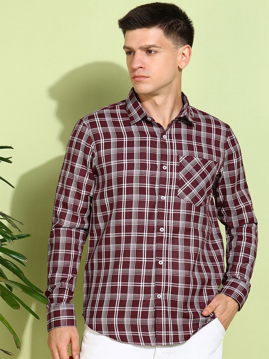 

Moda Rapido Men Classic Tartan Checks Opaque Checked Casual Shirt, Multi