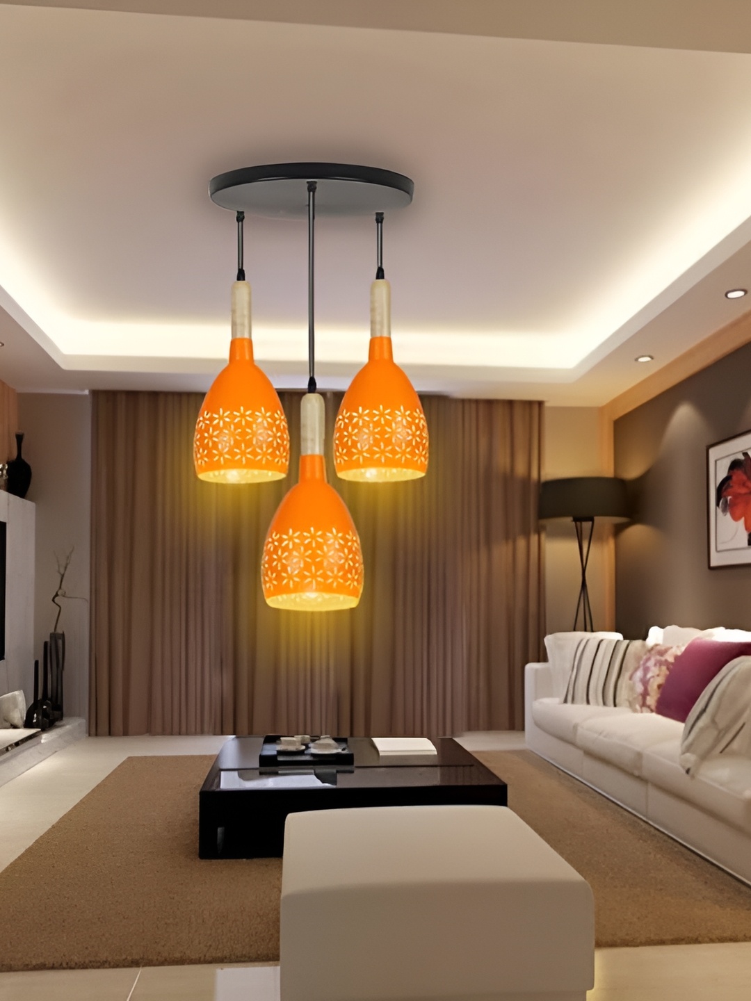 

GAUVIK Orange Aluminium Ceiling Lamp