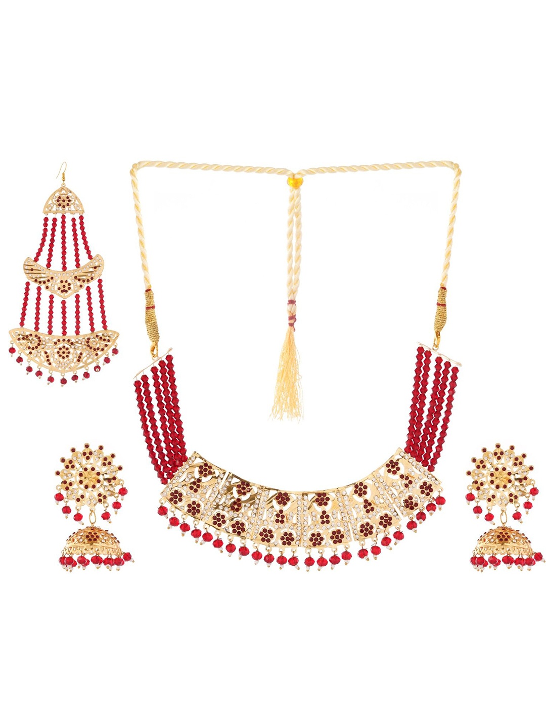 

Z HOME Gold-Plated Stone-Studded Jewellery S
