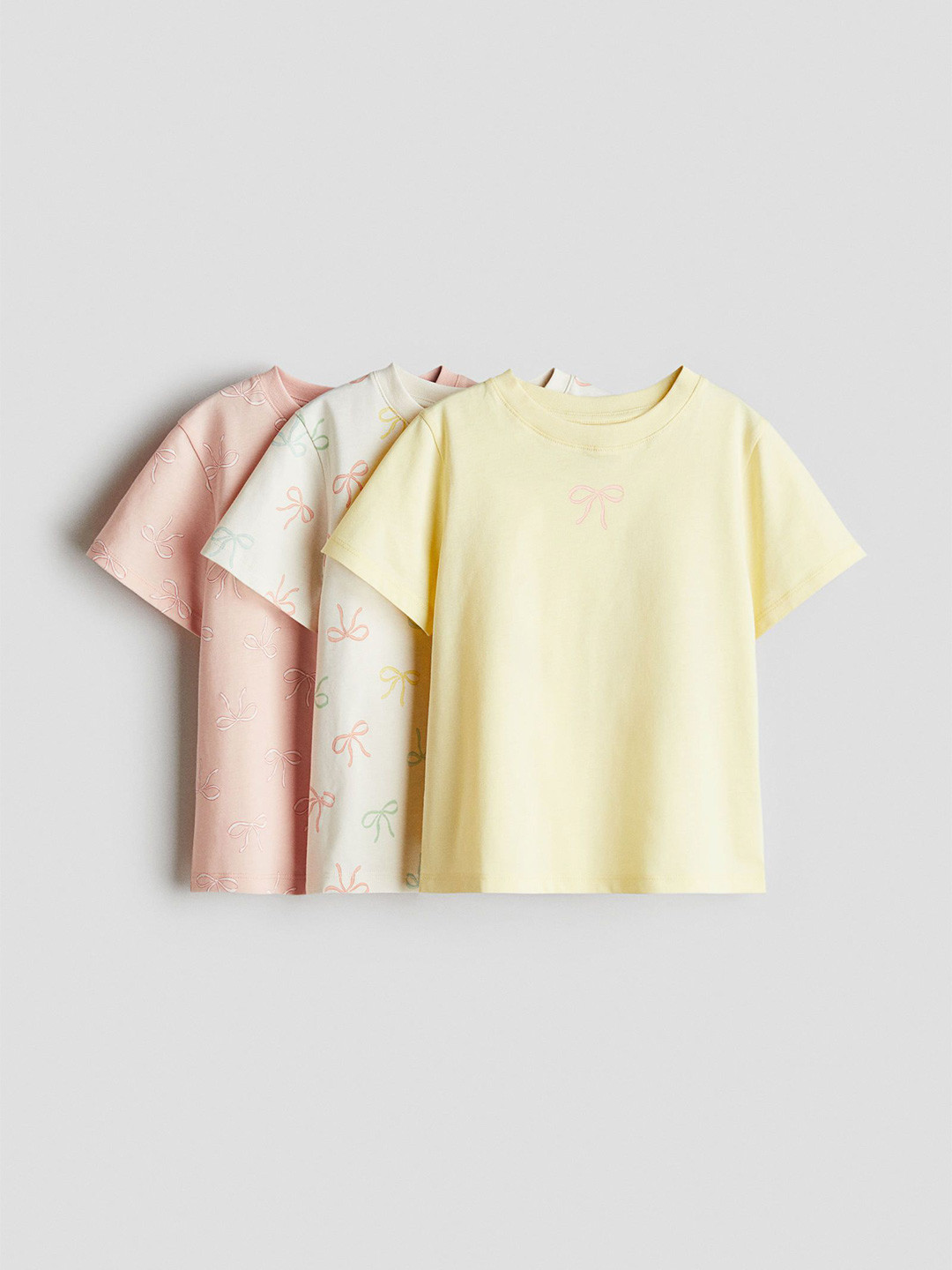 

H&M 3-Pack Printed Jersey Tops, Pink
