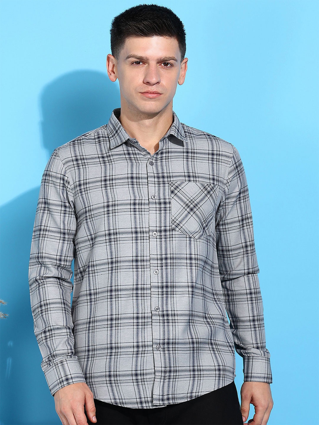 

Moda Rapido Men Classic Opaque Checked Casual Shirt, Multi