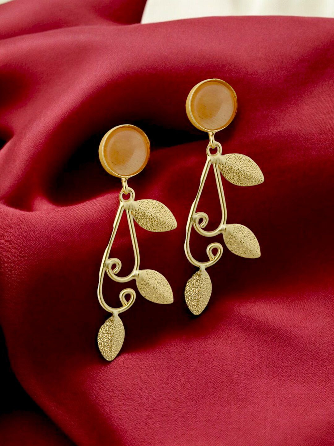 

TISHUL JEWELS Classic Drop Earrings, Peach