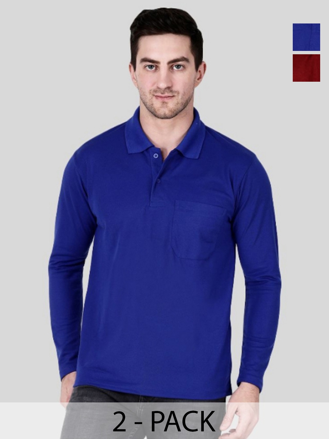 

SAIKSA FASHION Men 2 Polo Collar Pockets T-shirt, Multi