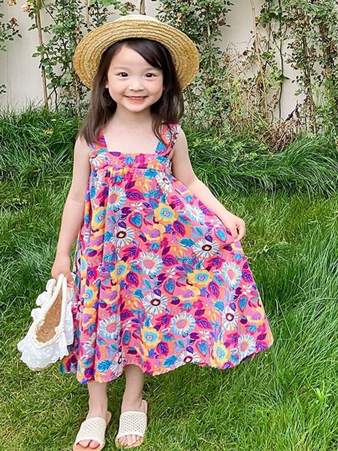 

LULU & SKY Floral Print Fit & Flare Dress, Pink