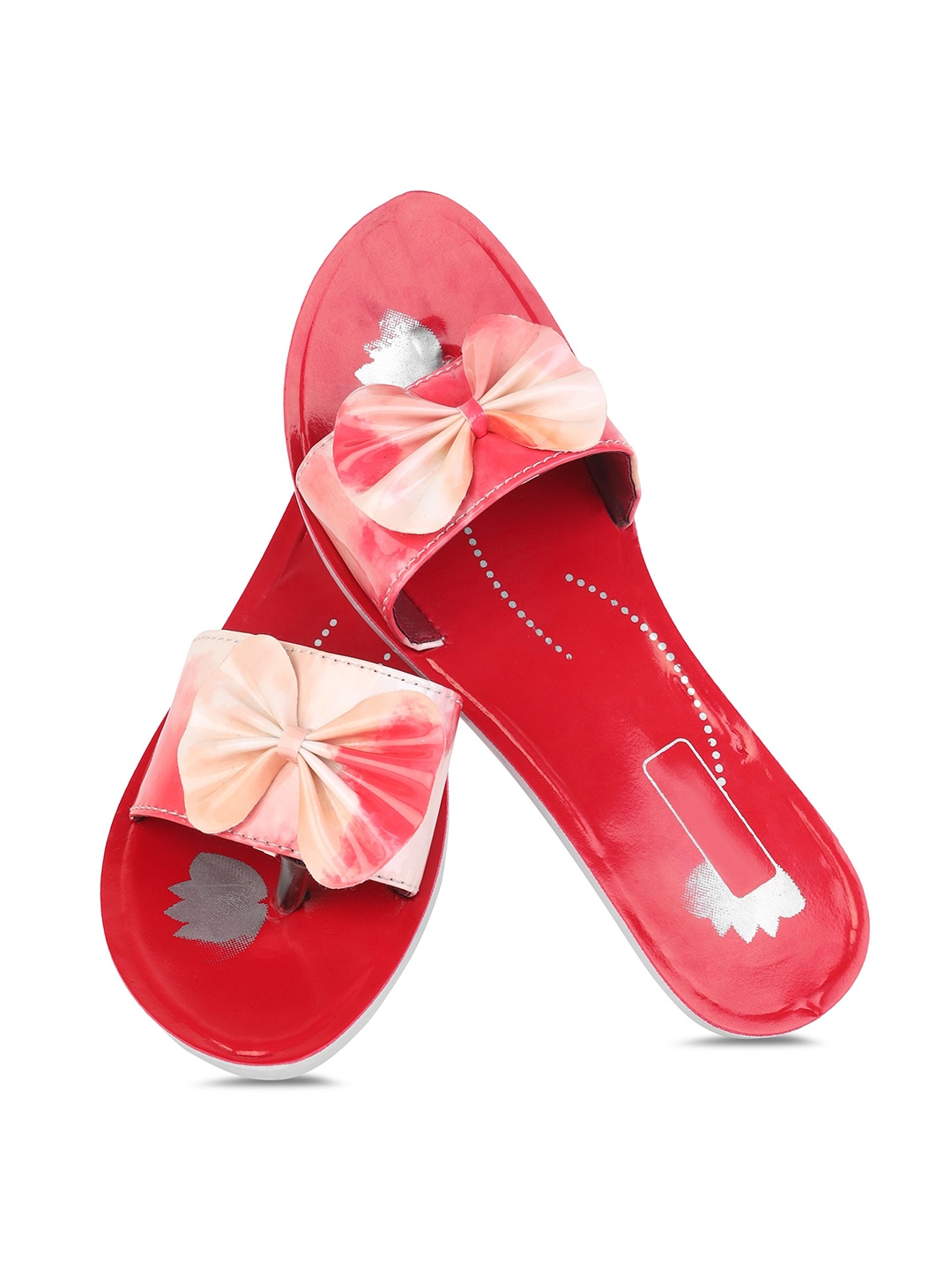 

PENNEN Women Open Toe Flats, Red