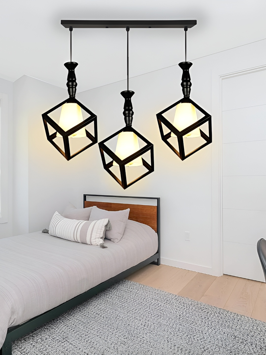 

GAUVIK Black Glass Ceiling Lamp