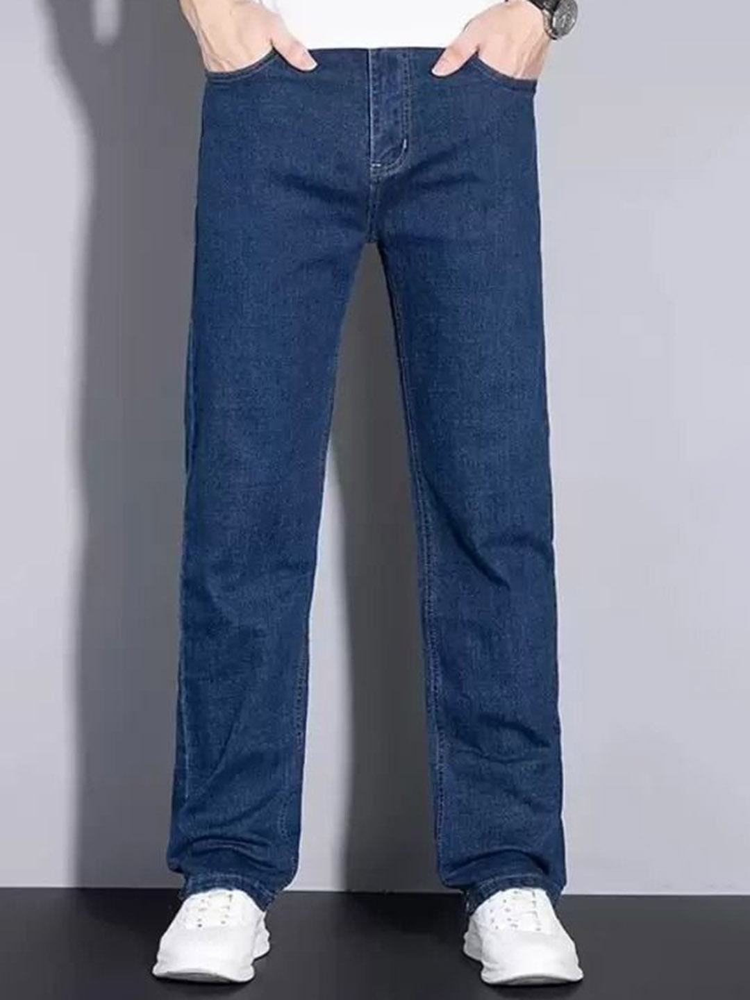 

COMFITS Men Classic Low Distress Stretchable Jeans, Blue