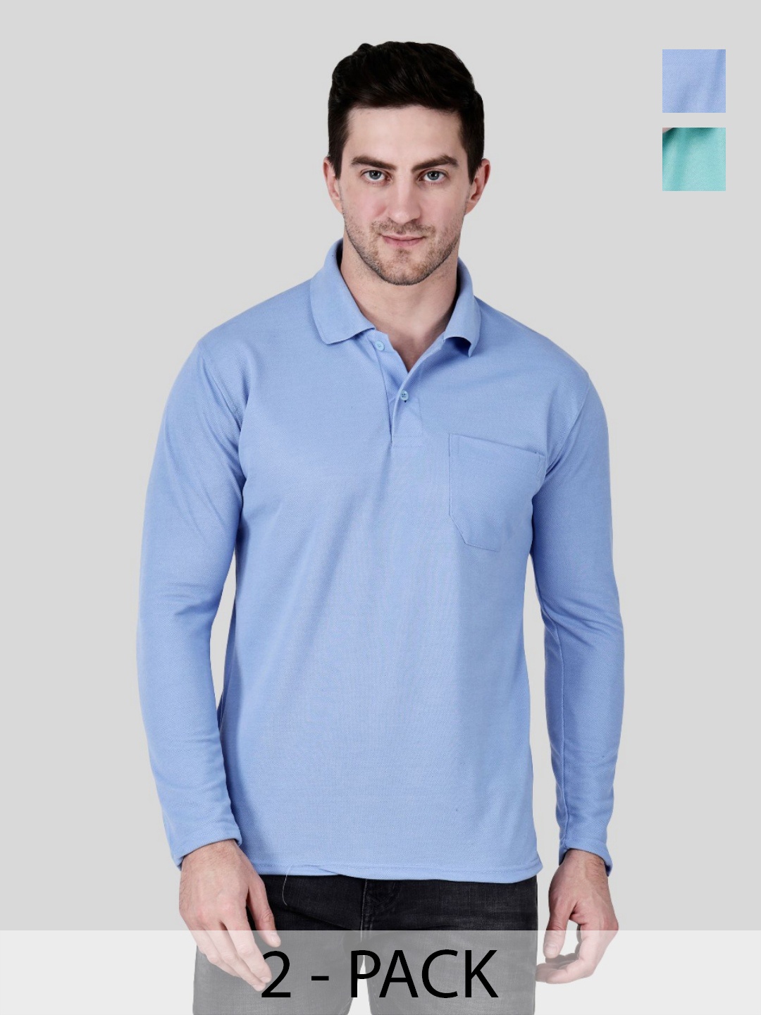 

SAIKSA FASHION Men 2 Polo Collar Pockets T-shirt, Multi