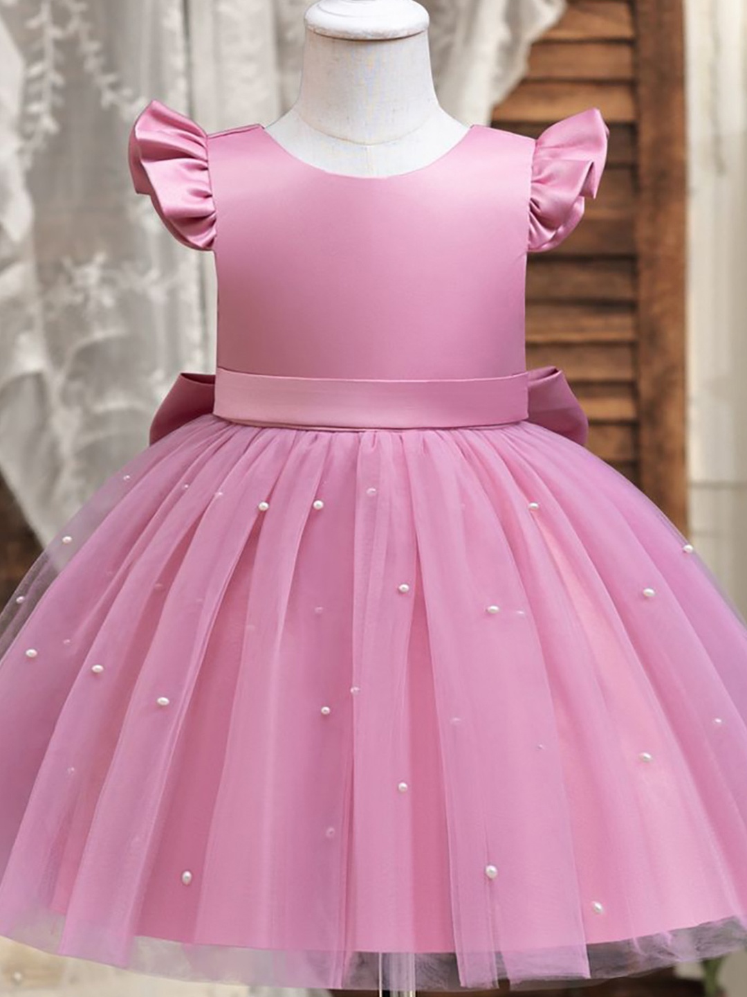 

LULU & SKY Embellished Peplum Dress, Pink
