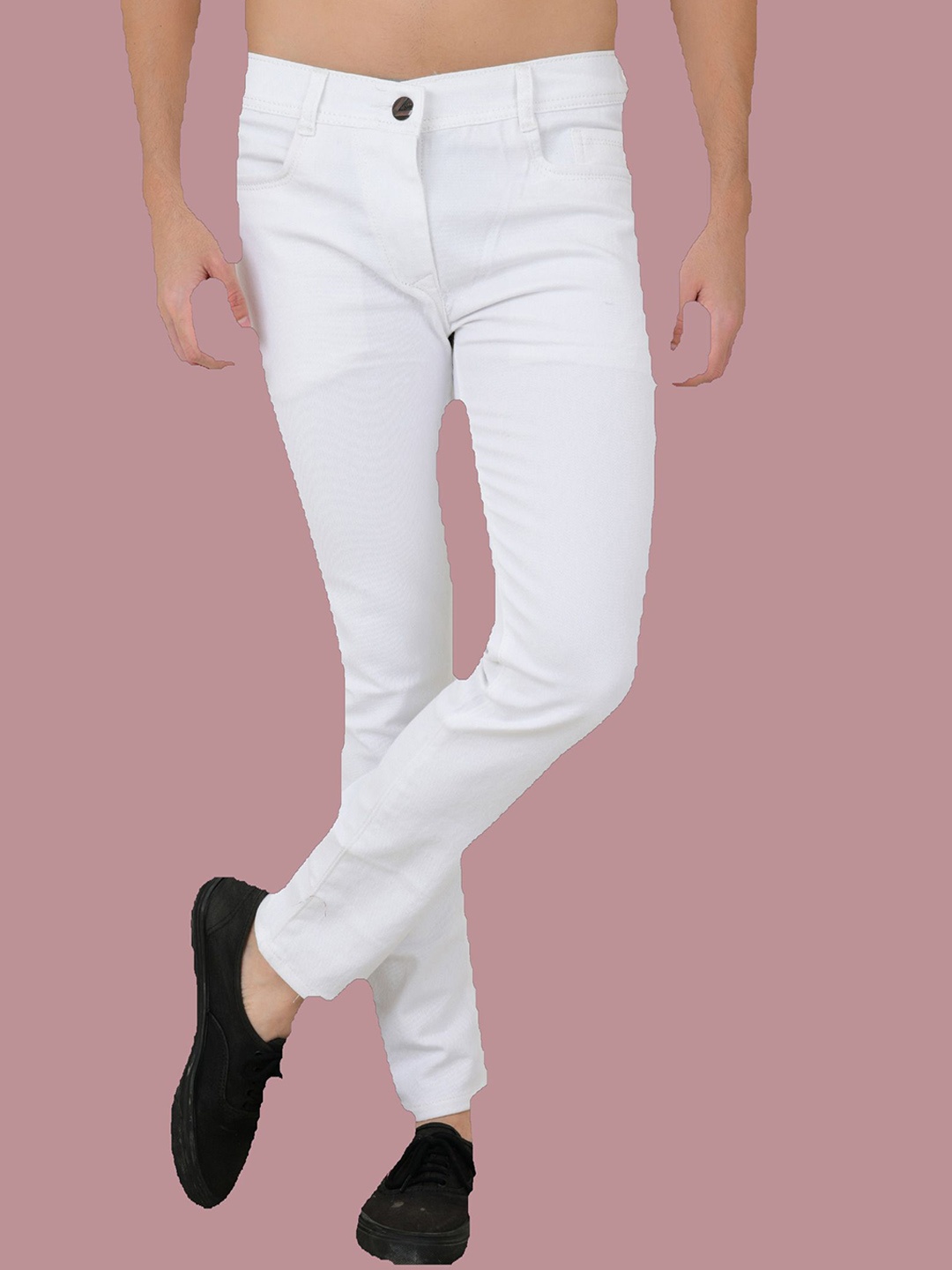 

COMFITS Men Classic Highly Distressed Stretchable Jeans, White
