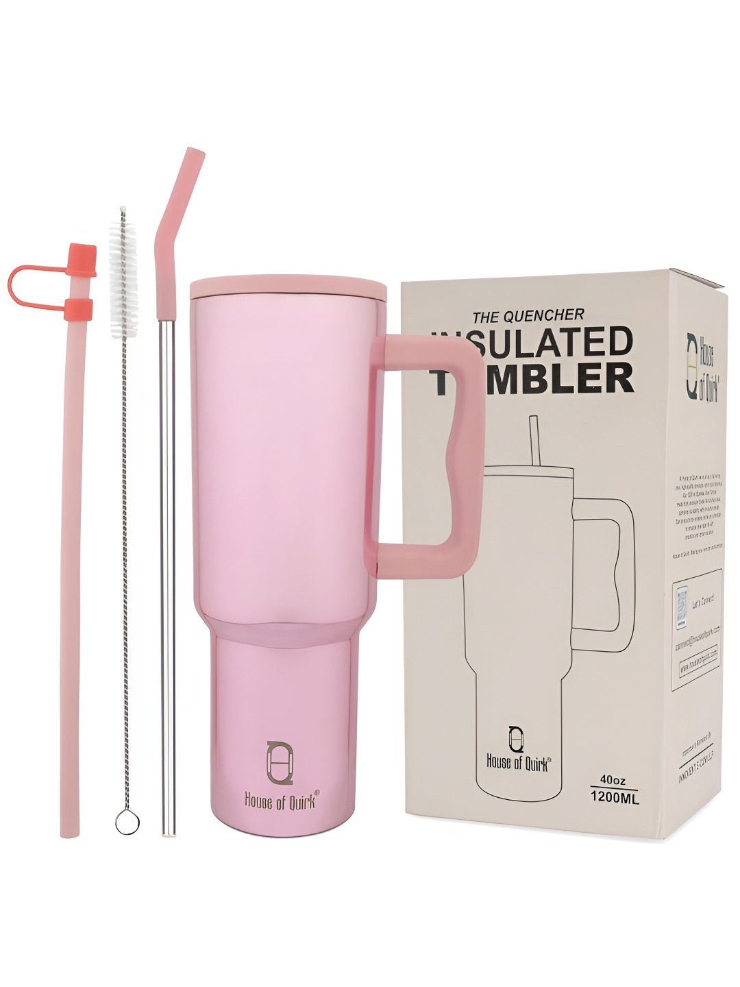 

HOUSE OF QUIRK Pink Single Stainless Steel Solid Double Wall Vacuum Water Bottle