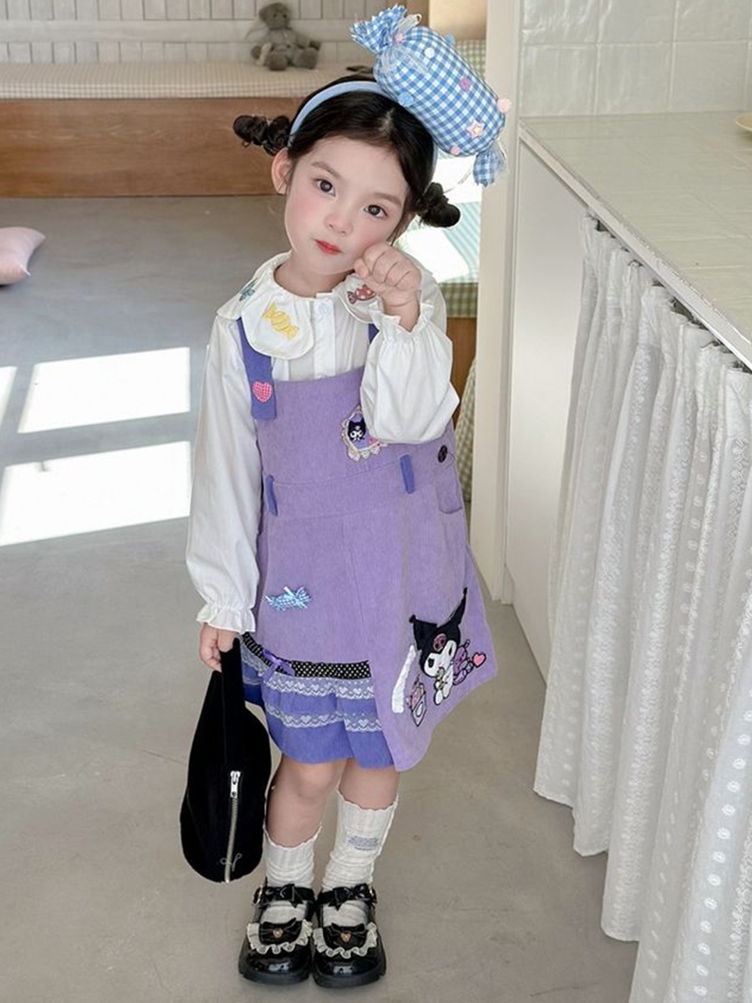 

LULU & SKY Pinafore Dress, Purple