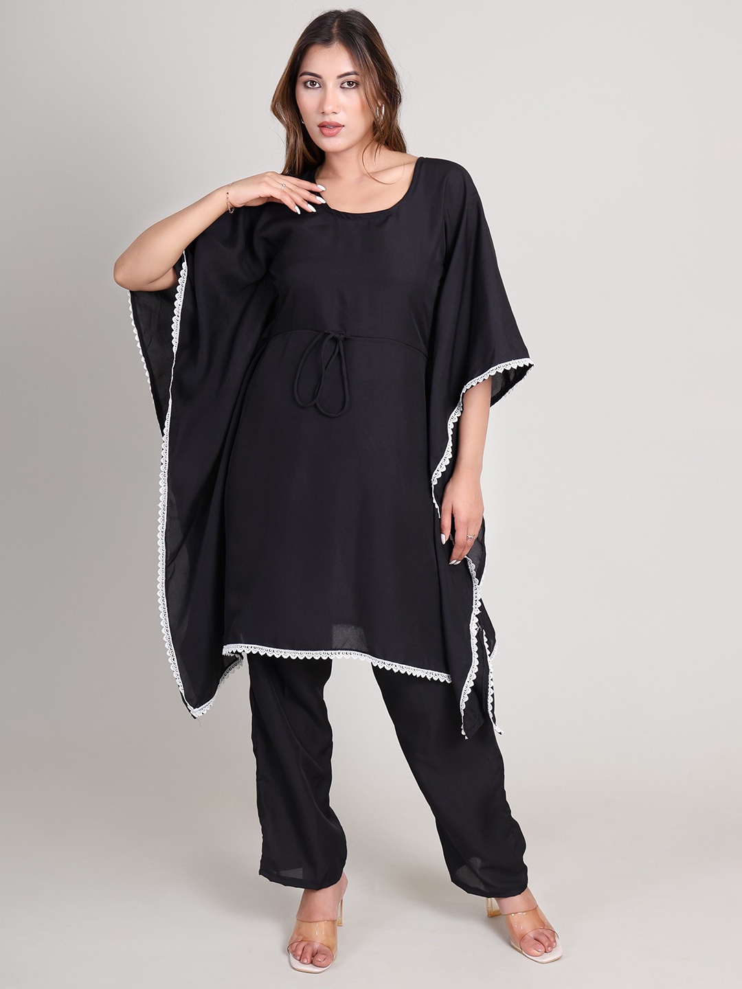 

BAVLA Kaftan Tunic With Trousers Co-Ords, Black