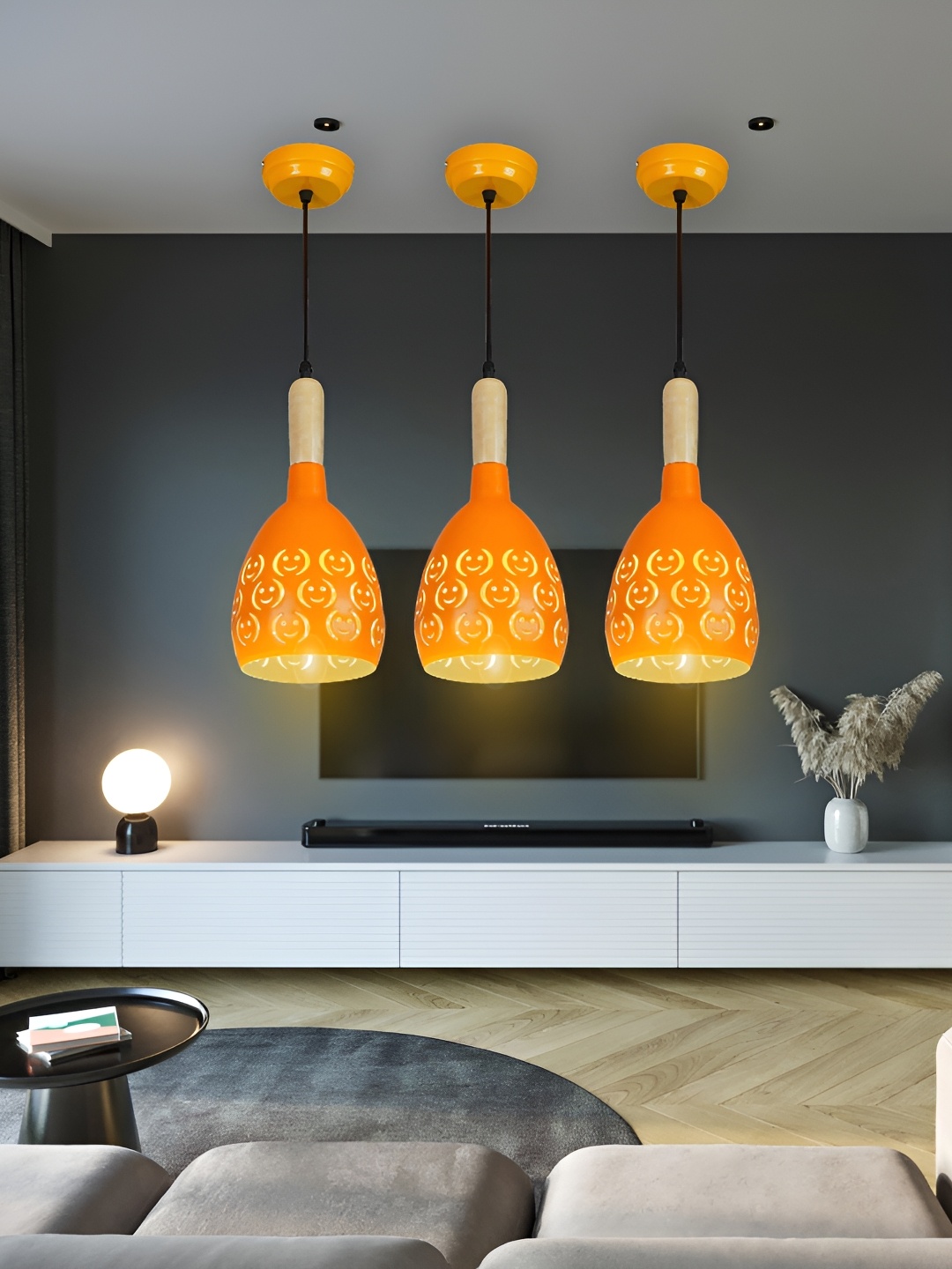 

GAUVIK Orange Printed Aluminium Ceiling Lamp
