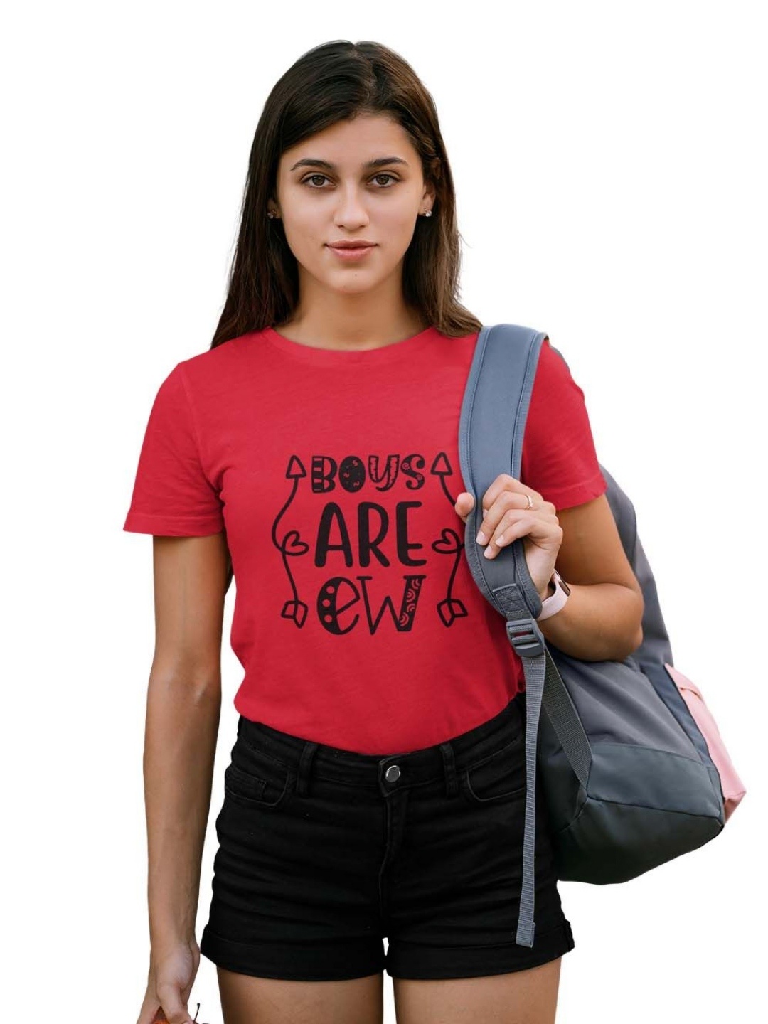 

Letshandcraft Women Printed T-shirt, Red