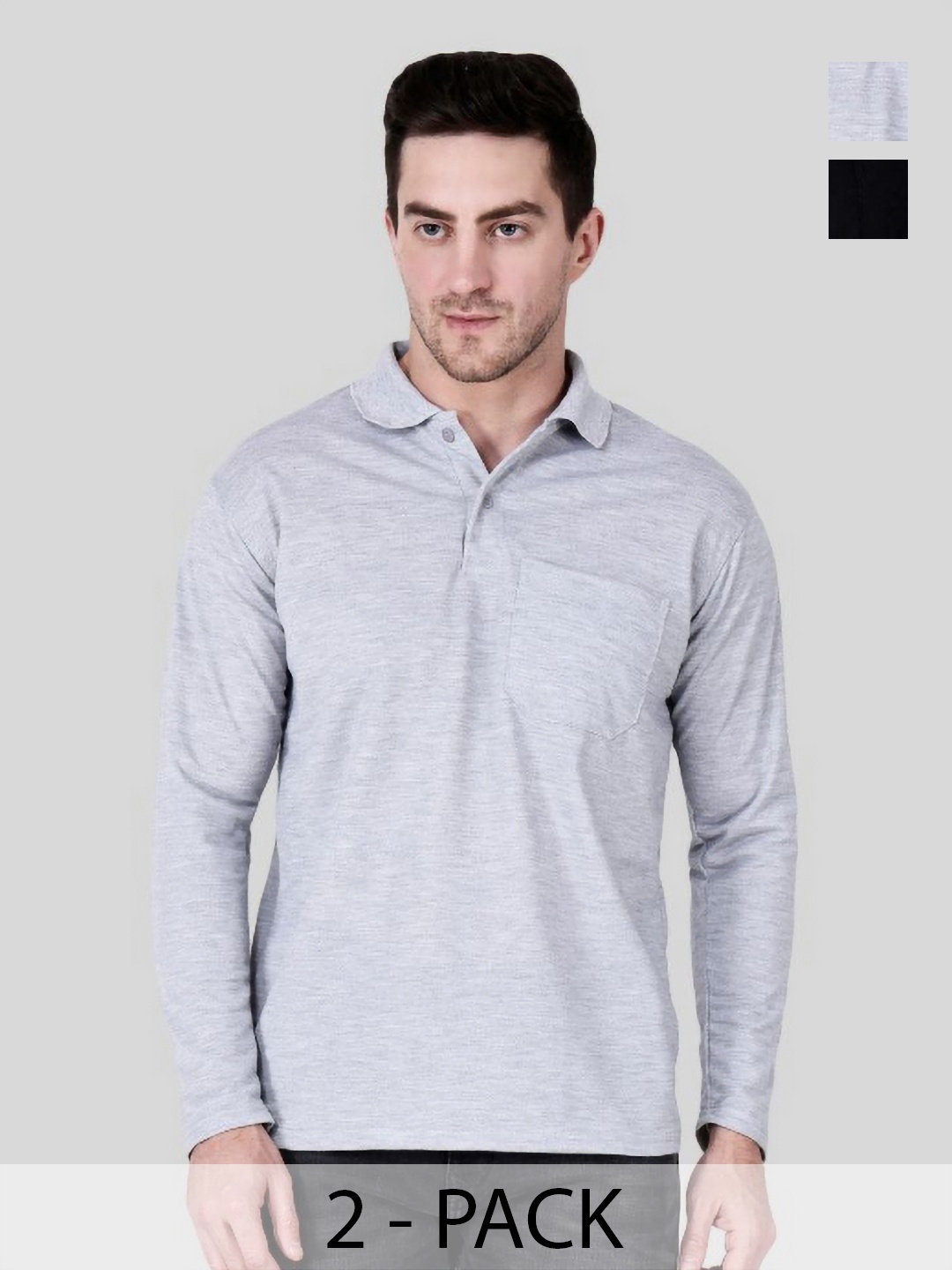 

SAIKSA FASHION Men 2 Polo Collar Pockets T-shirt, Multi