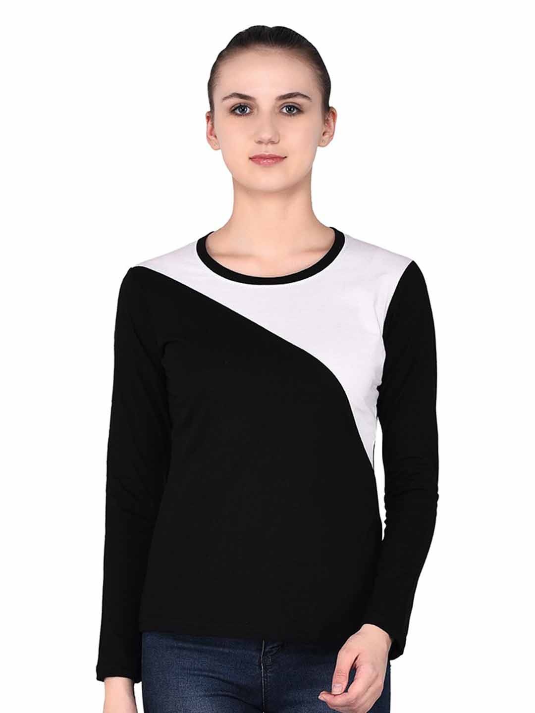 

BEYOU FASHION Women Colourblocked Pockets Slim Fit T-shirt, White