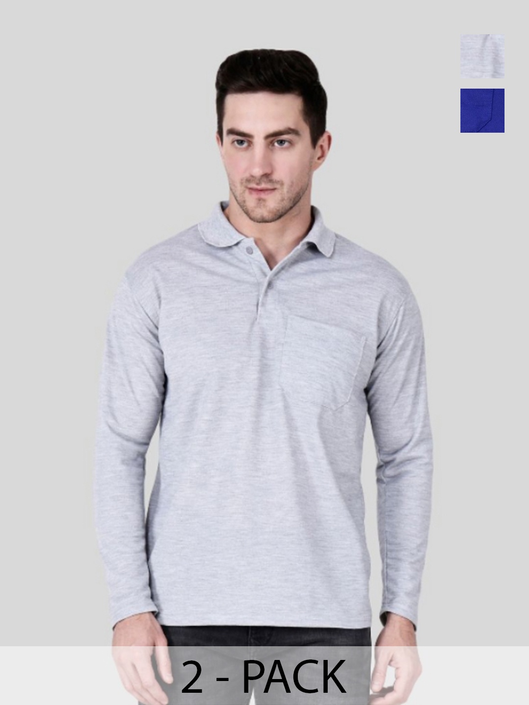 

SAIKSA FASHION Men 2 Polo Collar Applique T-shirt, Multi
