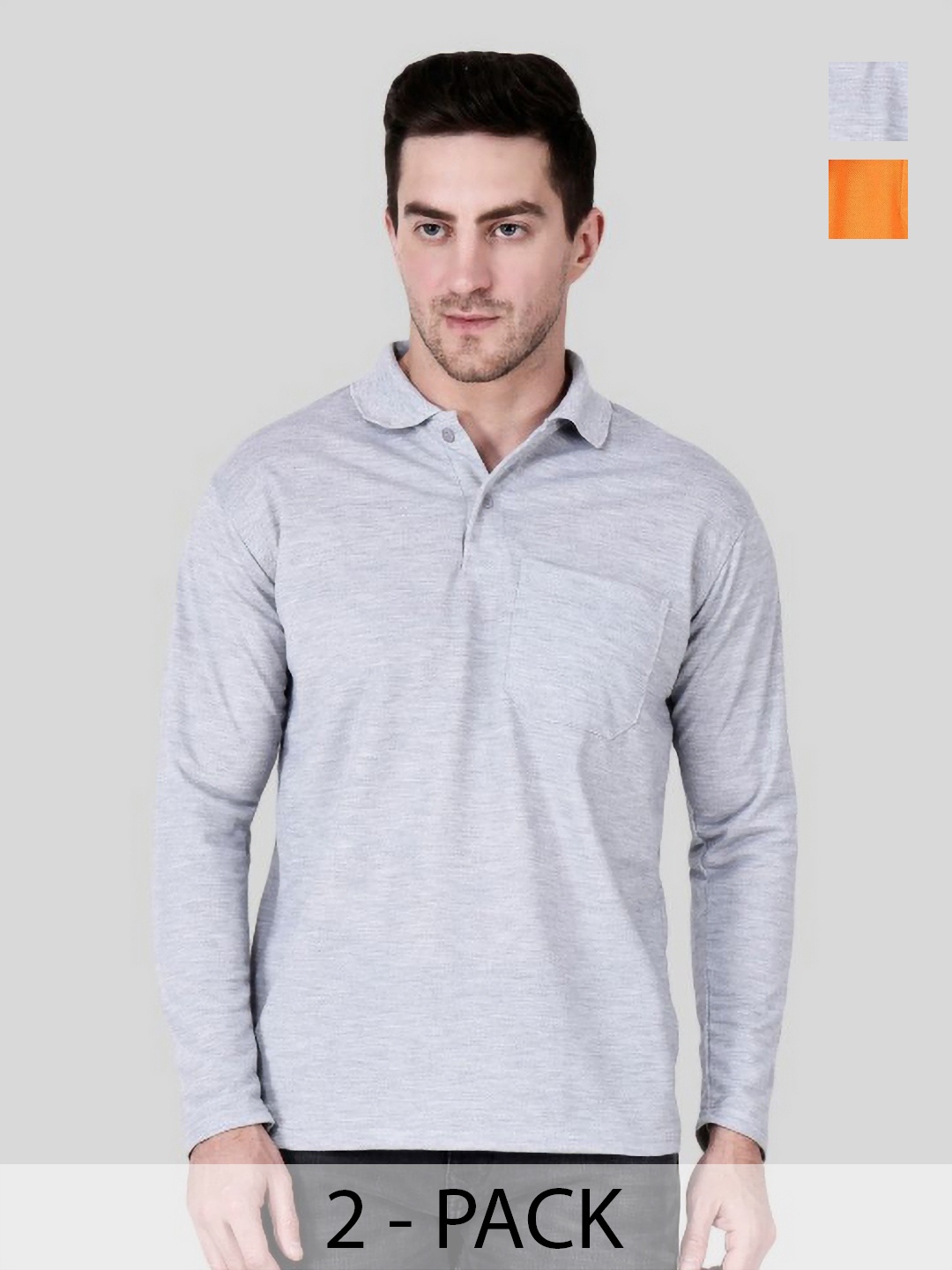 

SAIKSA FASHION Men 2 Polo Collar Applique T-shirt, Multi