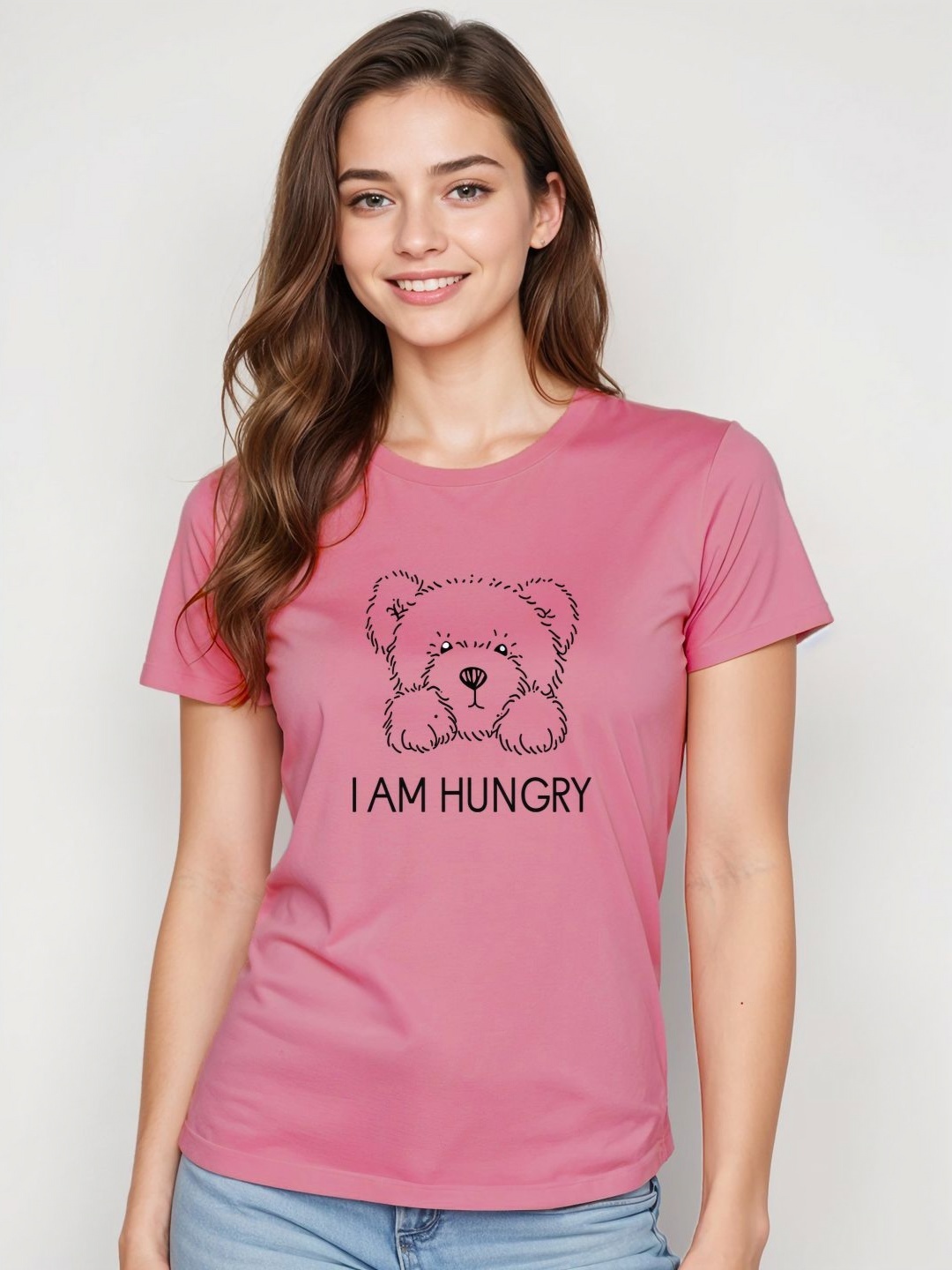 

DressBerry Women Typography Printed T-shirt, Pink