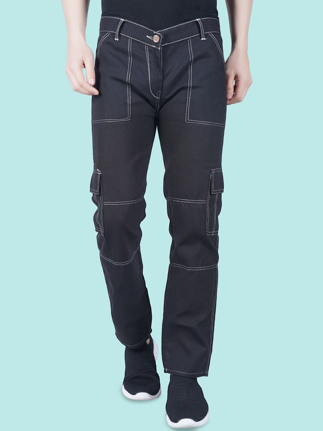 

COMFITS Men Classic Low Distress Stretchable Jeans, Black