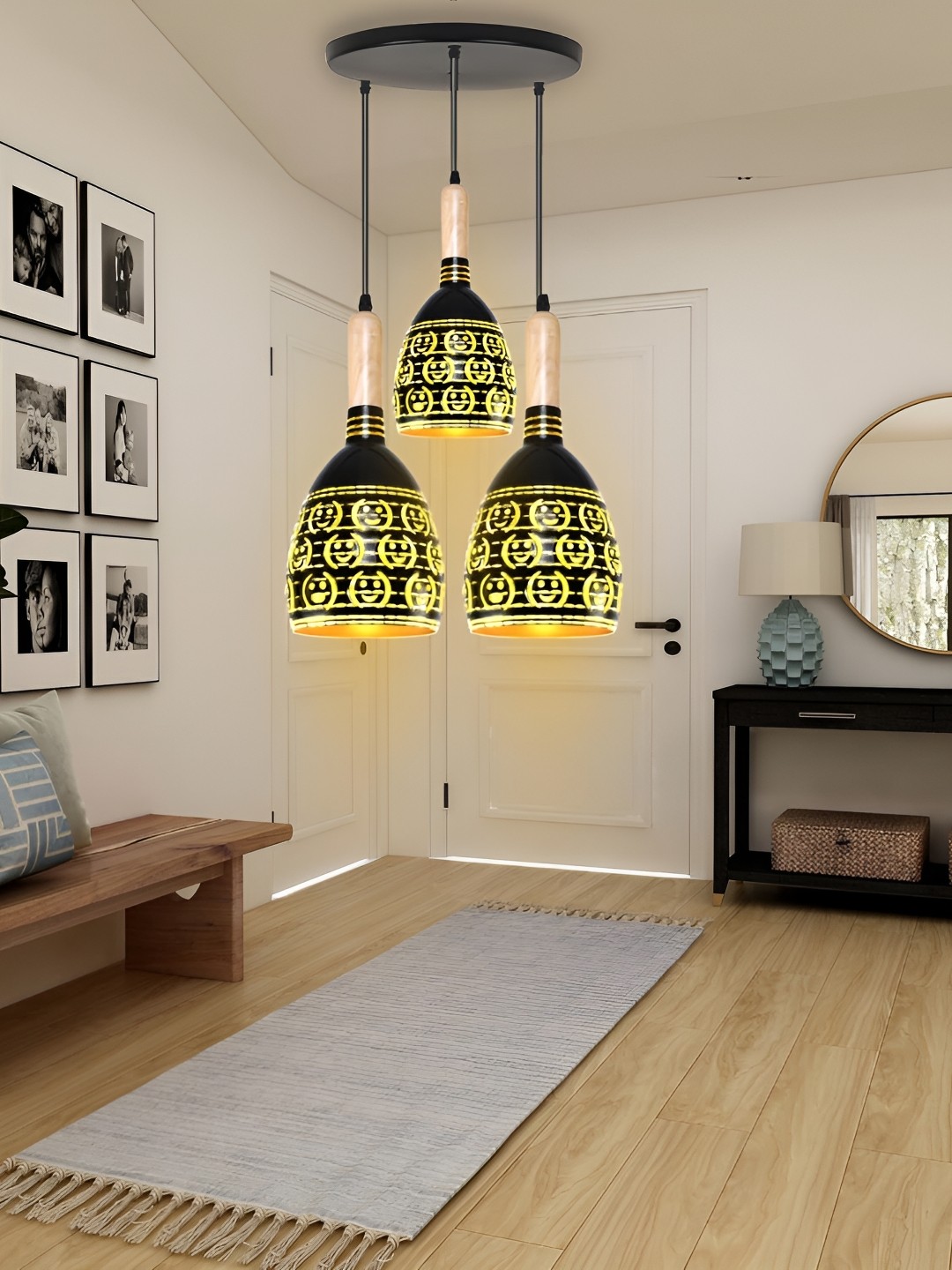 

GAUVIK Black Printed Aluminium Ceiling Lamp
